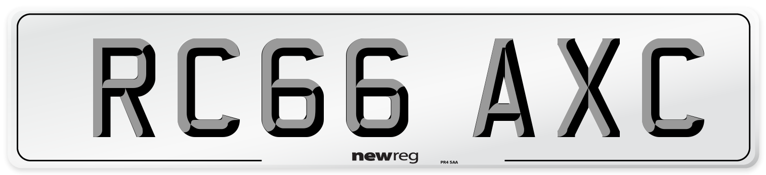RC66 AXC Number Plate from New Reg